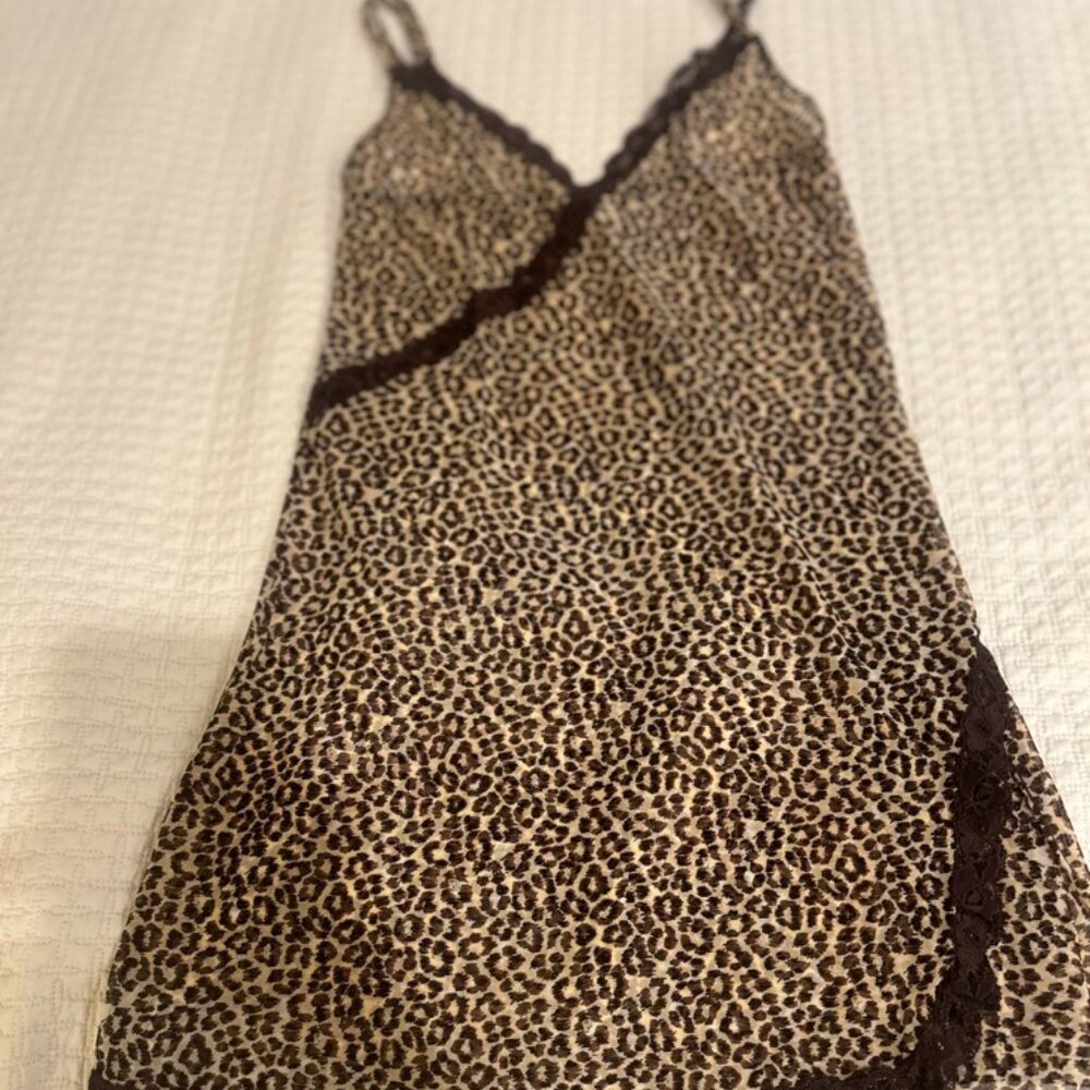 Italian Mini Nightgown - Cheetah Print - Size Small
